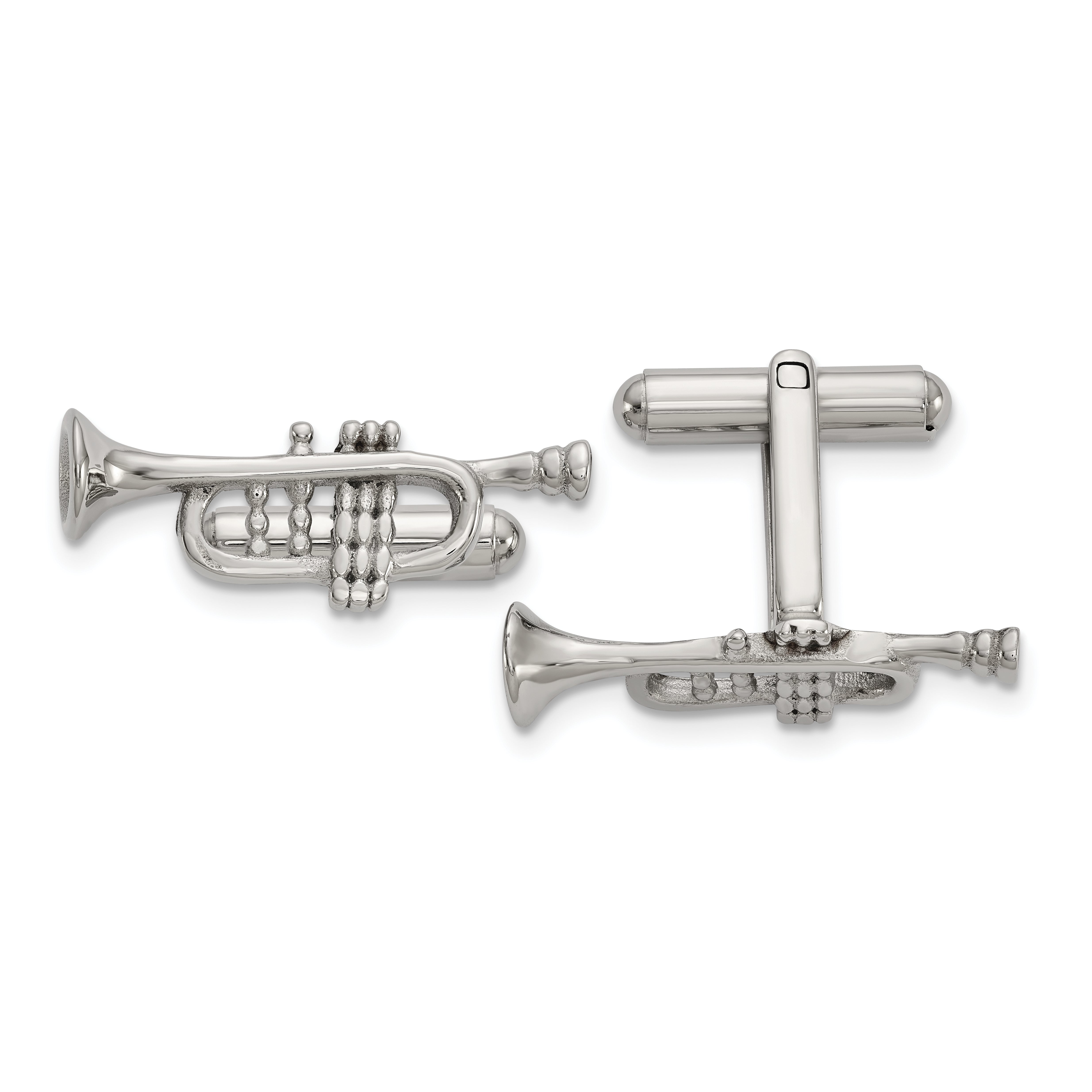 Chisel Stainless Steel Polished Trumpet Cufflinks