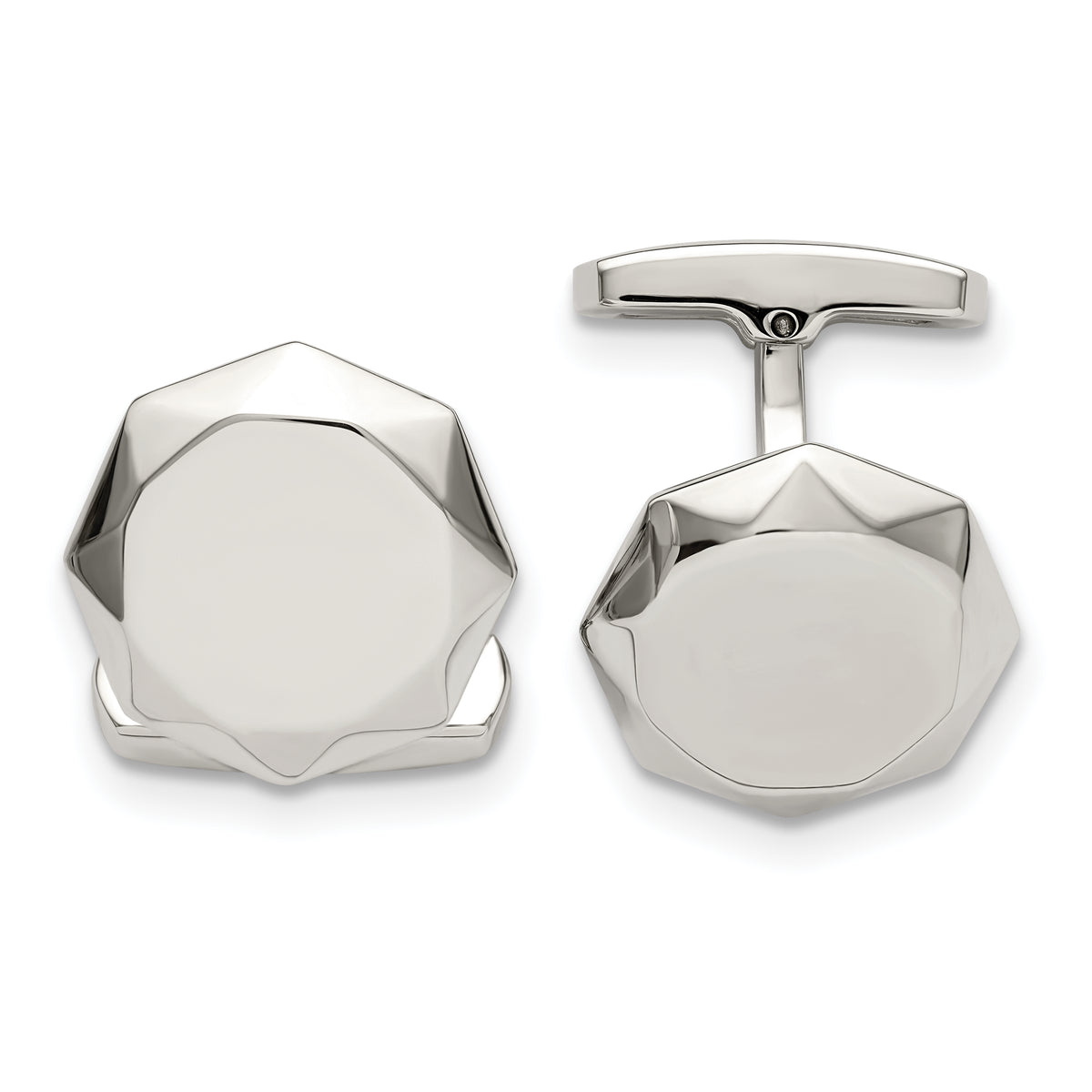 Chisel Stainless Steel Polished Geometric Cuff Links