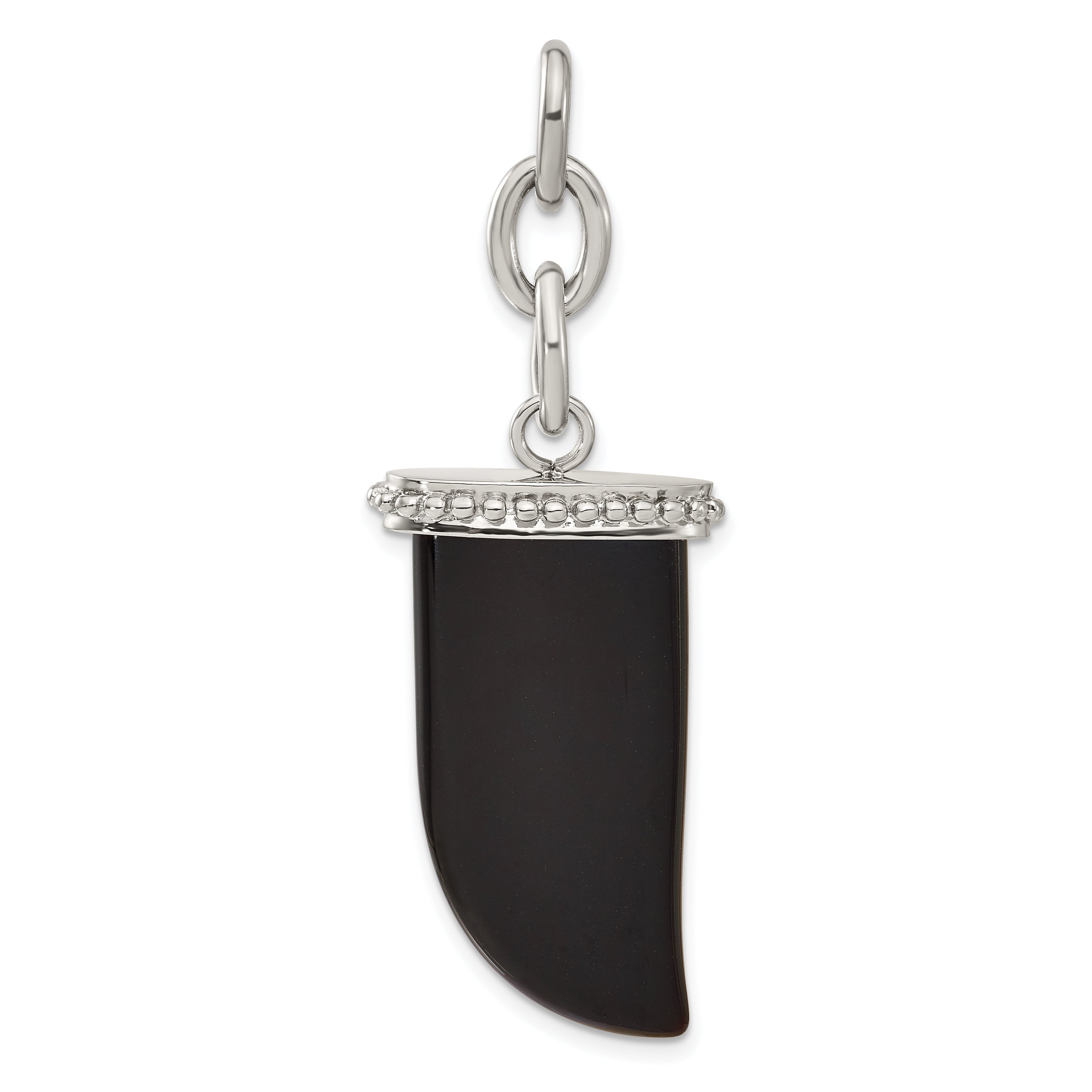 Stainless Steel Onyx Fang Interchangeable Charm Pendant