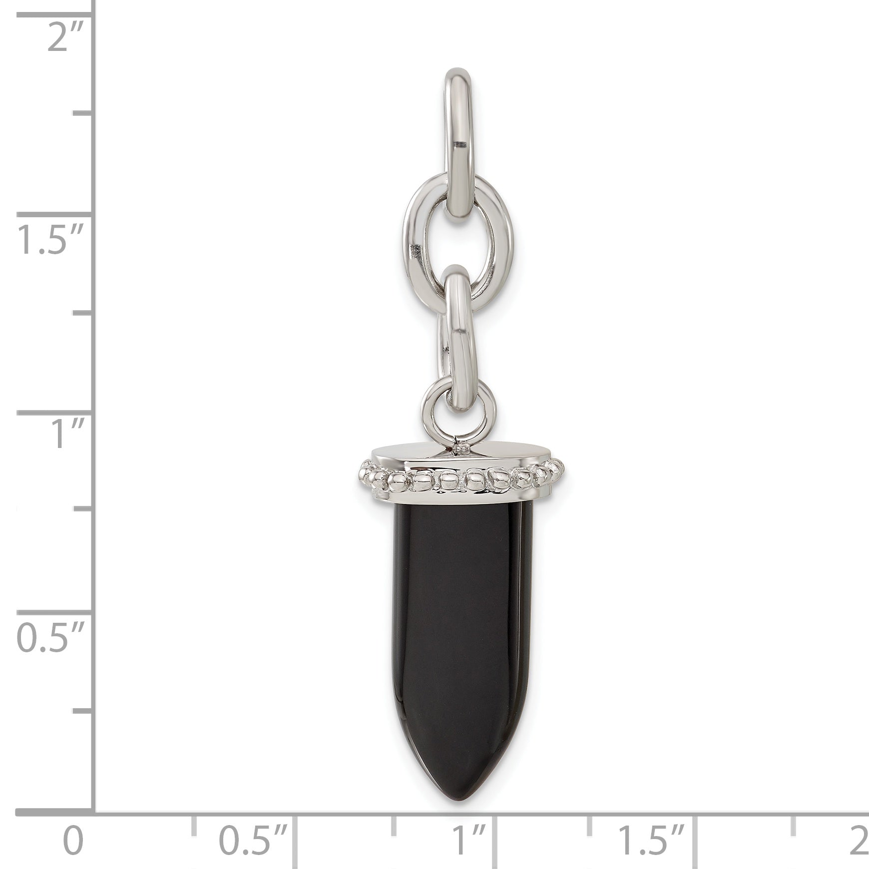 Stainless Steel Small Fang Onyx Interchangeable Charm Pendant