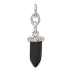 Stainless Steel Small Fang Onyx Interchangeable Charm Pendant