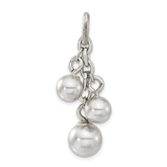 Stainless Steel Grey Simulated Pearl Interchangeable Charm Pendant