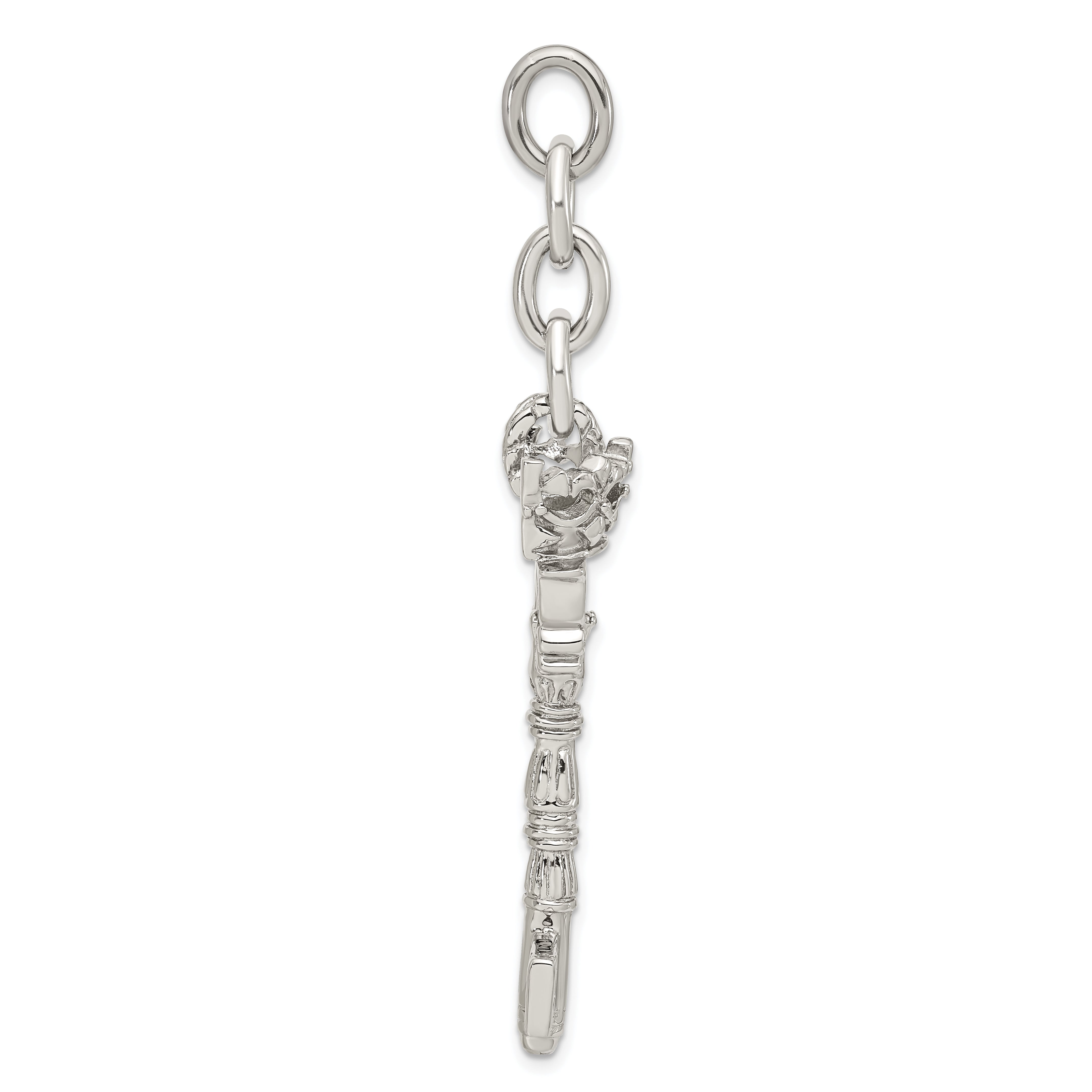 Stainless Steel Crown & Key Interchangeable Charm Pendant