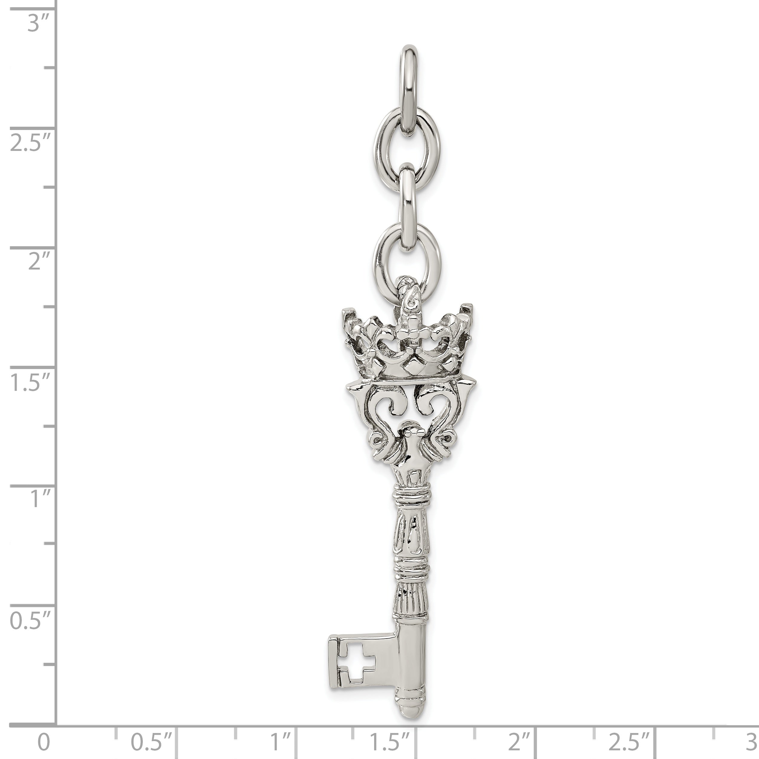 Stainless Steel Crown & Key Interchangeable Charm Pendant