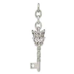 Stainless Steel Crown & Key Interchangeable Charm Pendant