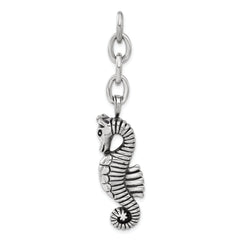 Stainless Steel Antiqued Seahorse Interchangeable Charm Pendant