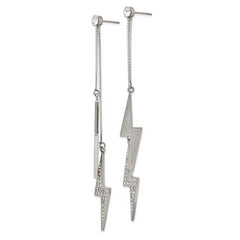 Sophia Jewelers Women's Stainless Steel Crystal Lightning Bolt Dangle Earrings