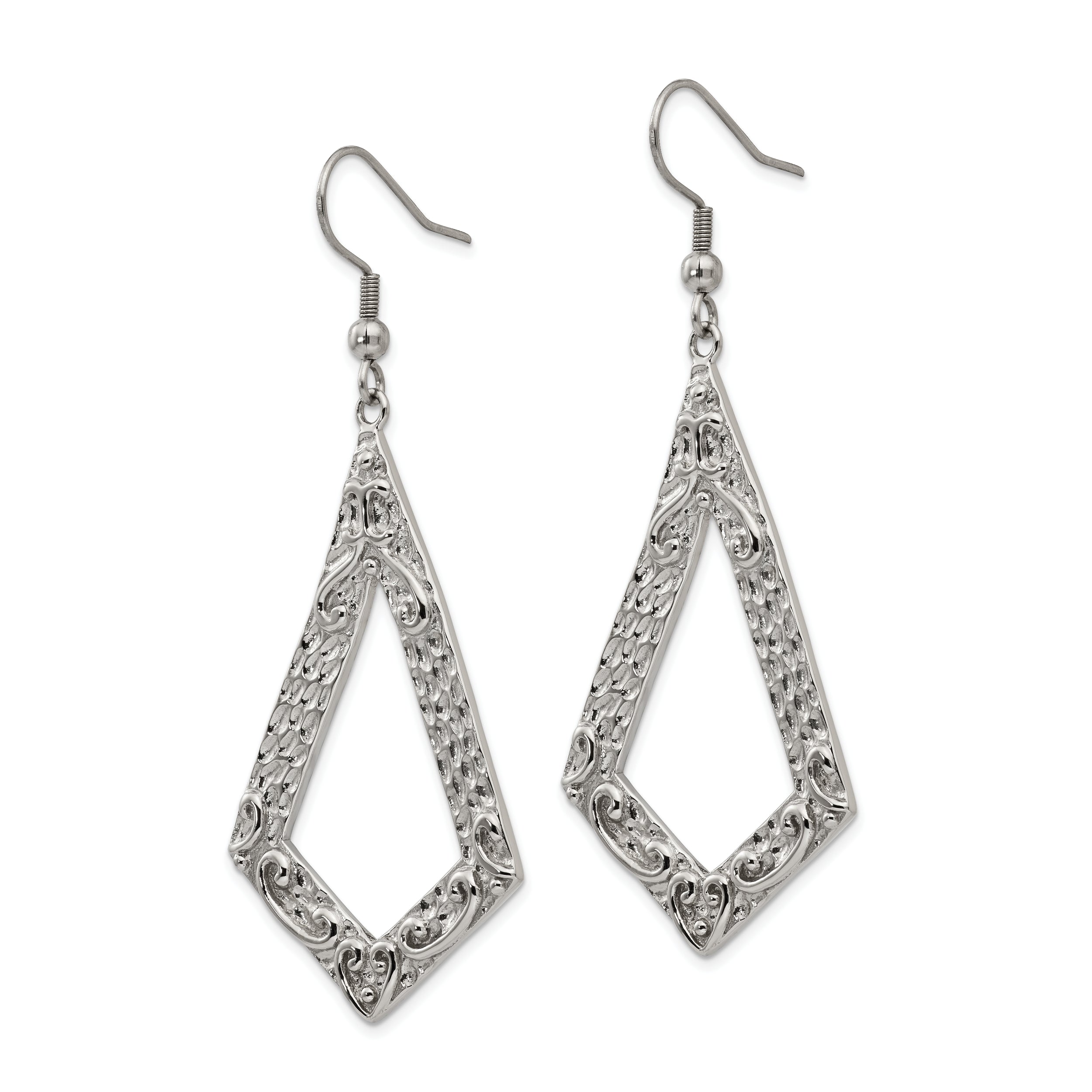 Stainless Steel Polished Geometric Dangle Earrings for Women