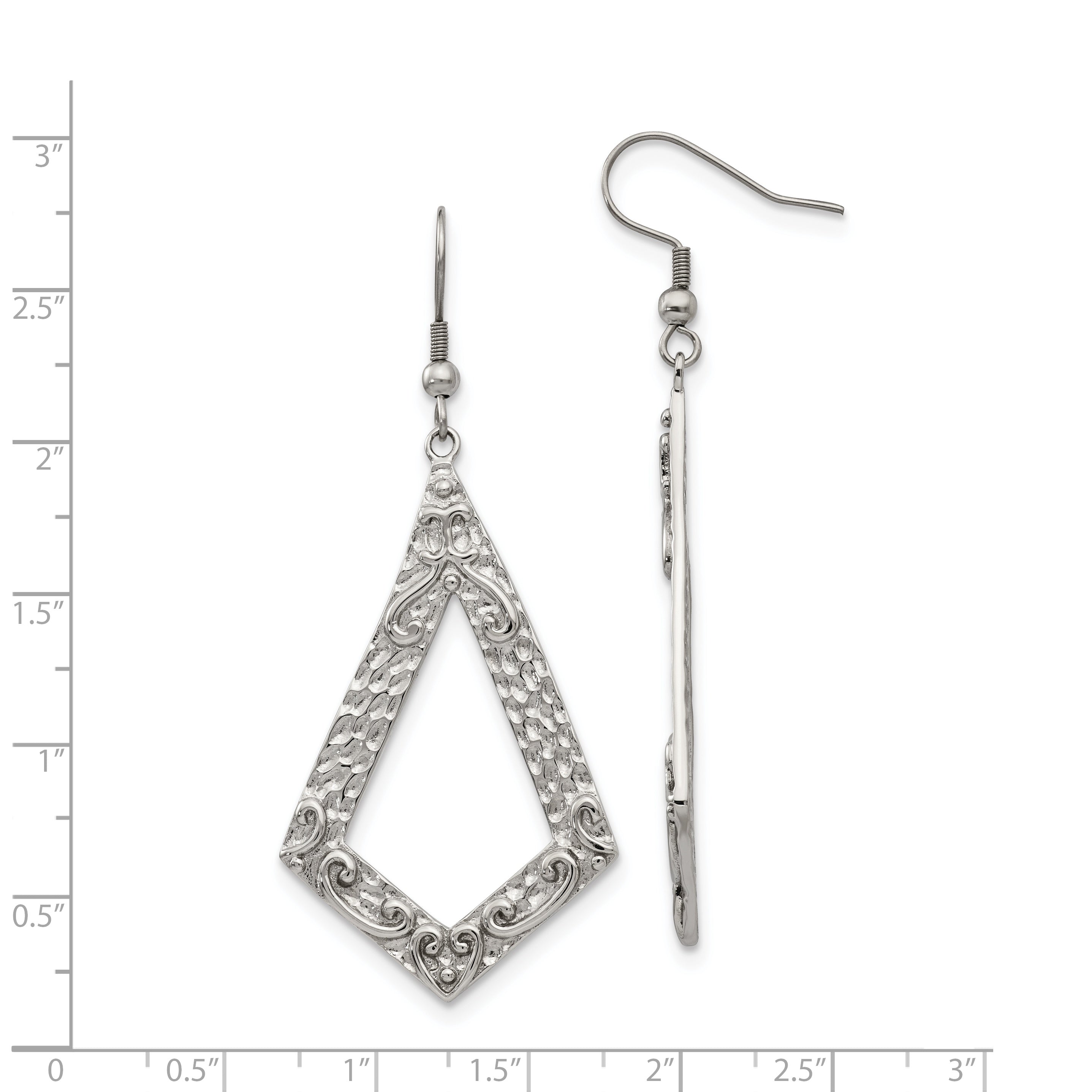 Stainless Steel Polished Geometric Dangle Earrings for Women