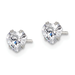 Chisel Stainless Steel Polished 5mm Heart CZ Stud Post Earrings