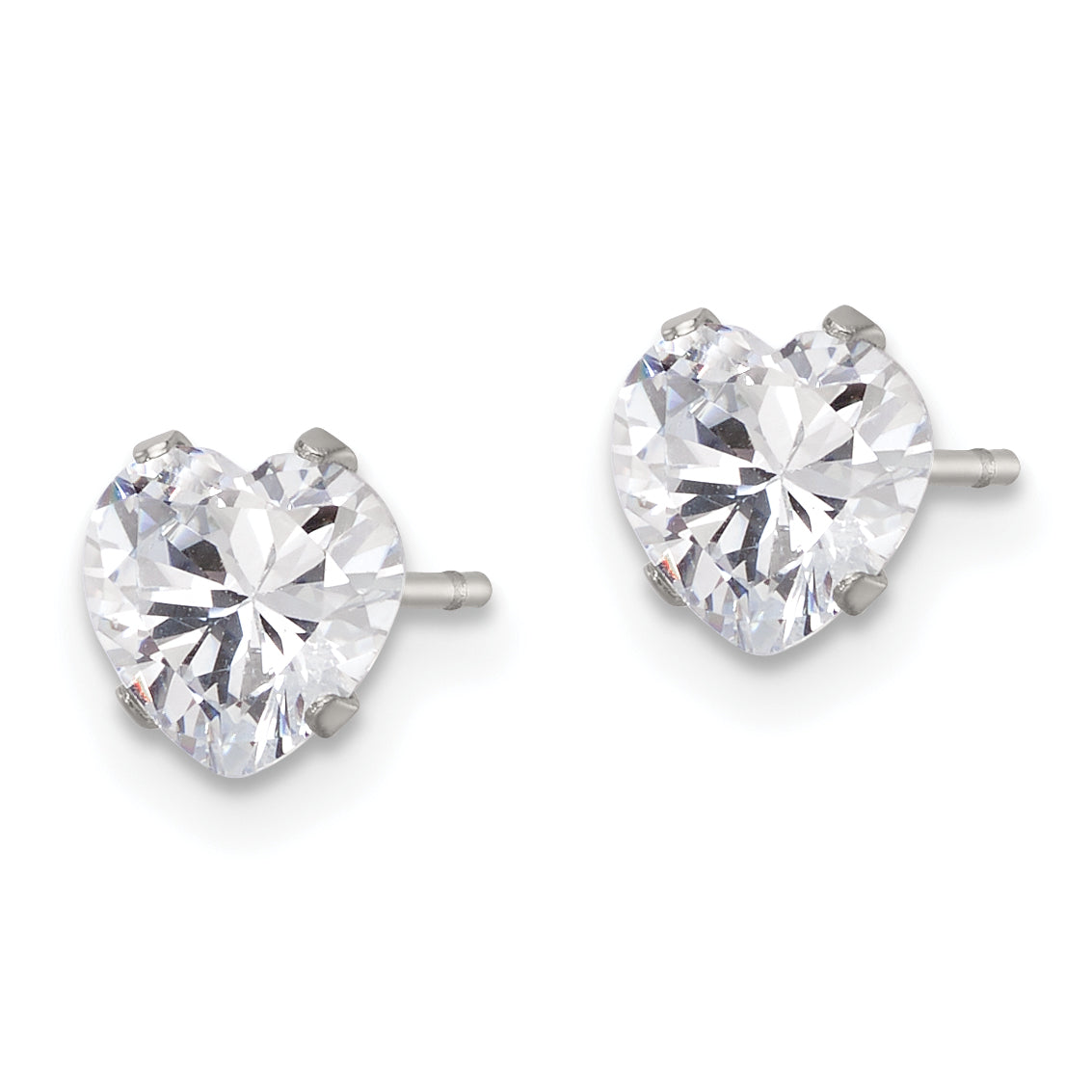 Chisel Stainless Steel Polished 6mm Heart CZ Stud Post Earrings