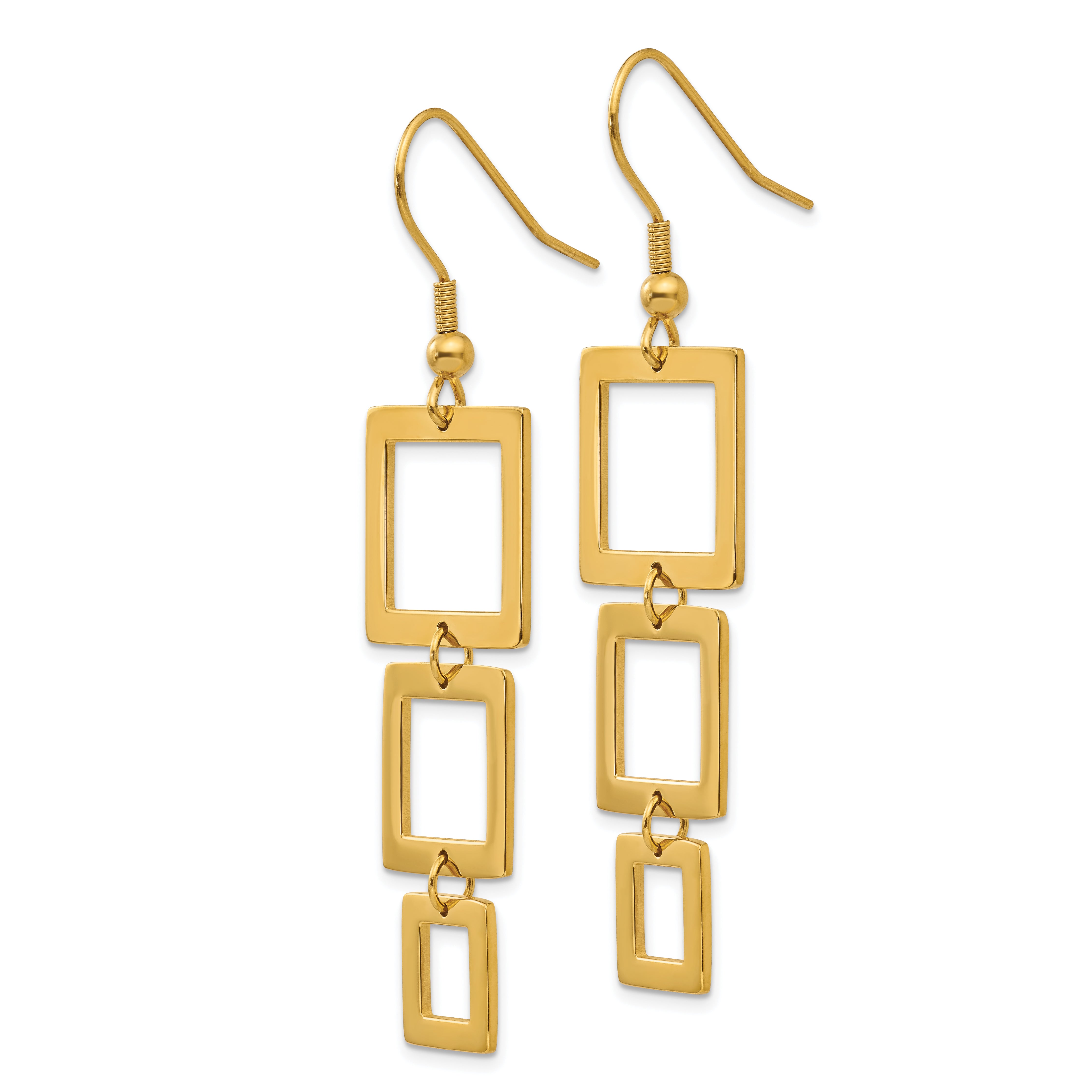 Sophia Jewelers Stainless Steel Gold-Tone Dangle Earrings with Gift Pouch