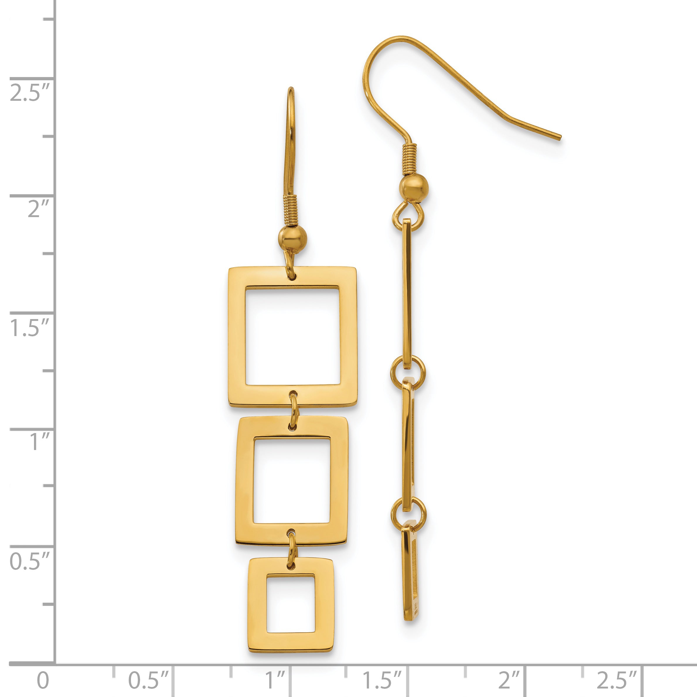 Sophia Jewelers Stainless Steel Gold-Tone Dangle Earrings with Gift Pouch