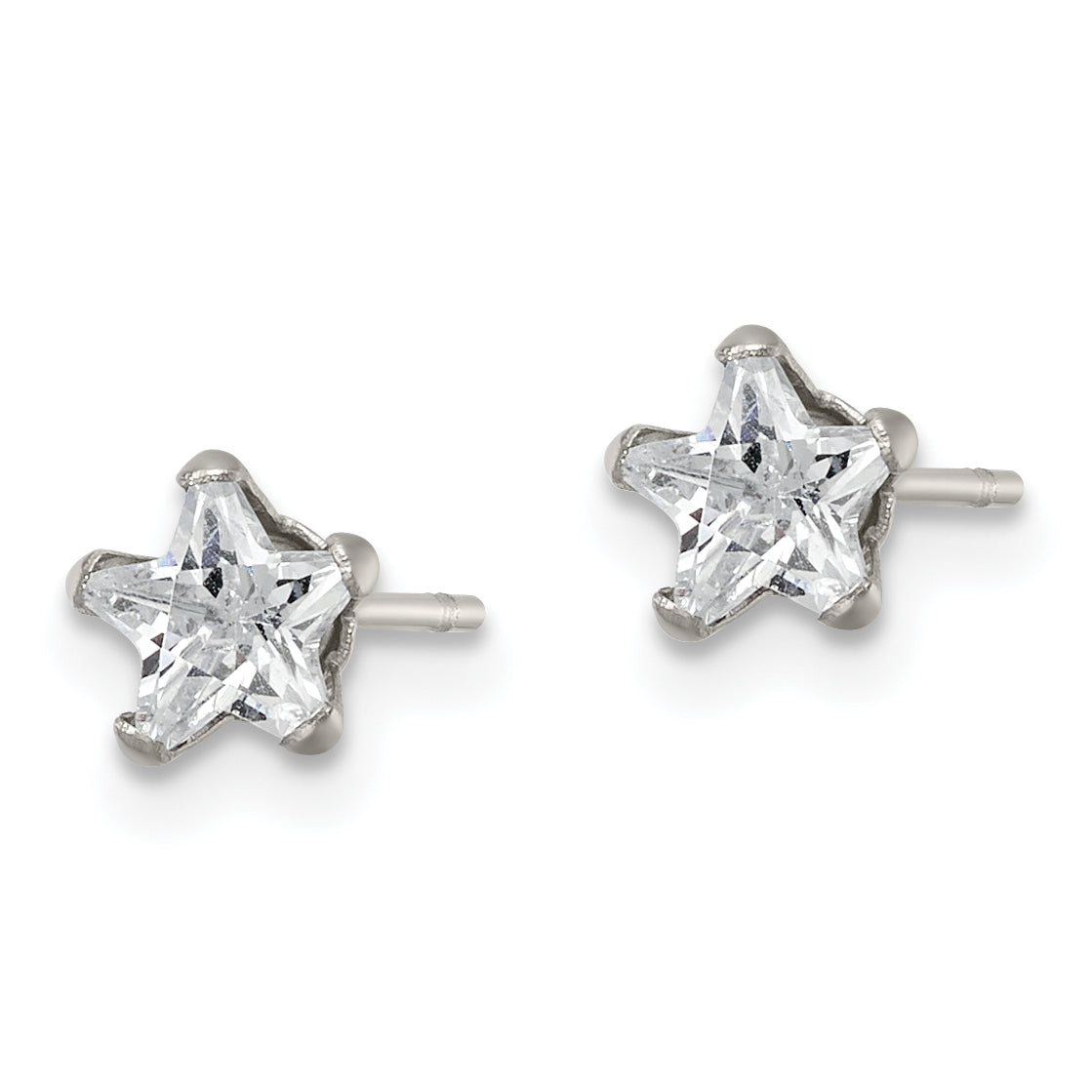 Chisel Stainless Steel Polished 5mm Star CZ Stud Post Earrings