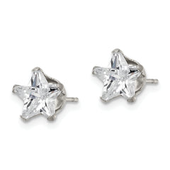 Chisel Stainless Steel Polished 8mm Star CZ Stud Post Earrings