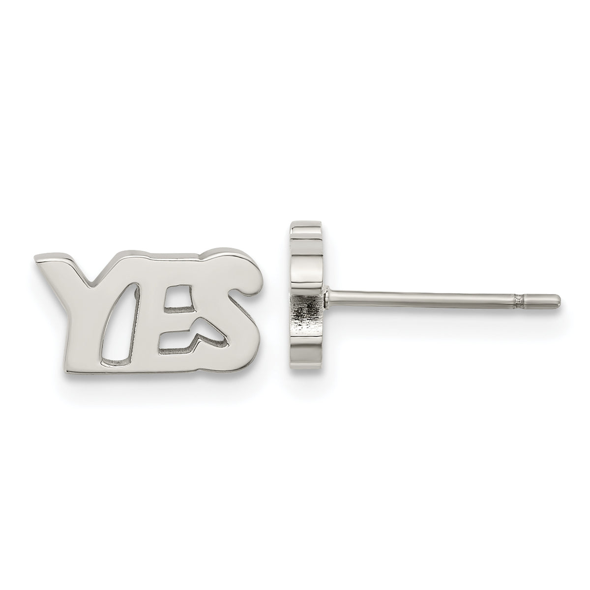 Stainless Steel Polished YES Post Earrings