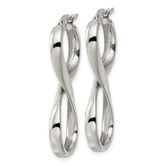 Chisel Stainless Steel Polished Infinity Symbol Twist Hoop Earrings