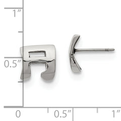 Stainless Steel Polished Music Note Post Earrings