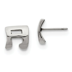 Stainless Steel Polished Music Note Post Earrings