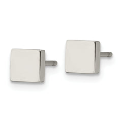 Chisel Stainless Steel Polished Square Post Earrings