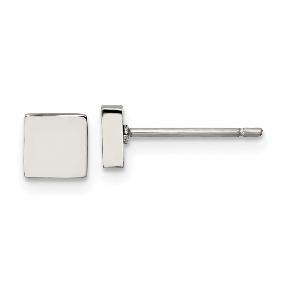 Chisel Stainless Steel Polished Square Post Earrings