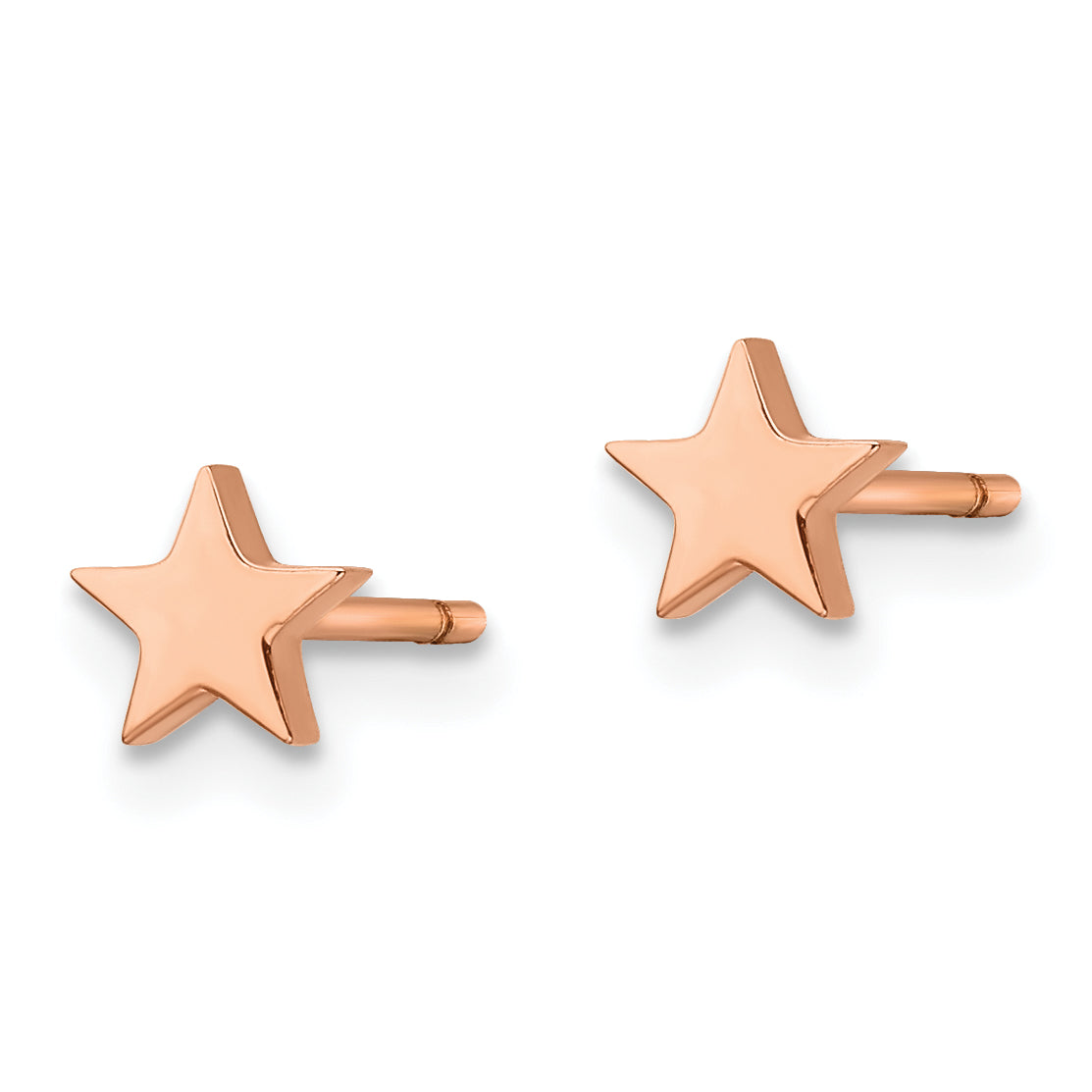 Chisel Stainless Steel Polished Rose IP-plated Star Post Earrings