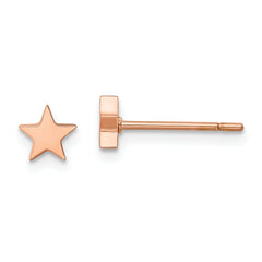 Chisel Stainless Steel Polished Rose IP-plated Star Post Earrings