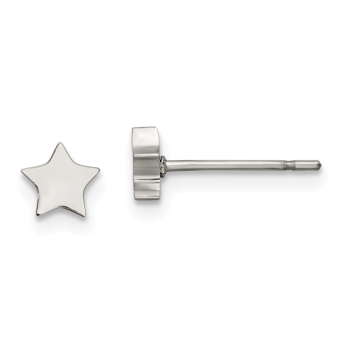 Chisel Stainless Steel Polished Star Post Earrings