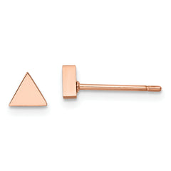 Chisel Stainless Steel Polished Rose IP-plated Triangle Post Earrings