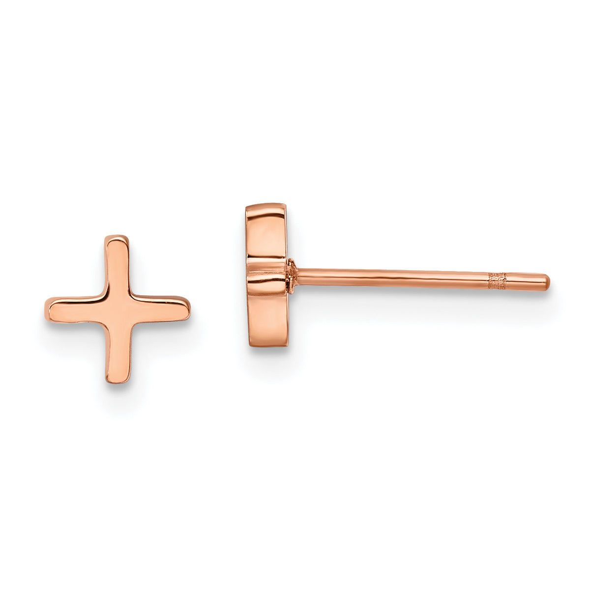 Chisel Stainless Steel Polished Rose IP-plated X Post Earrings