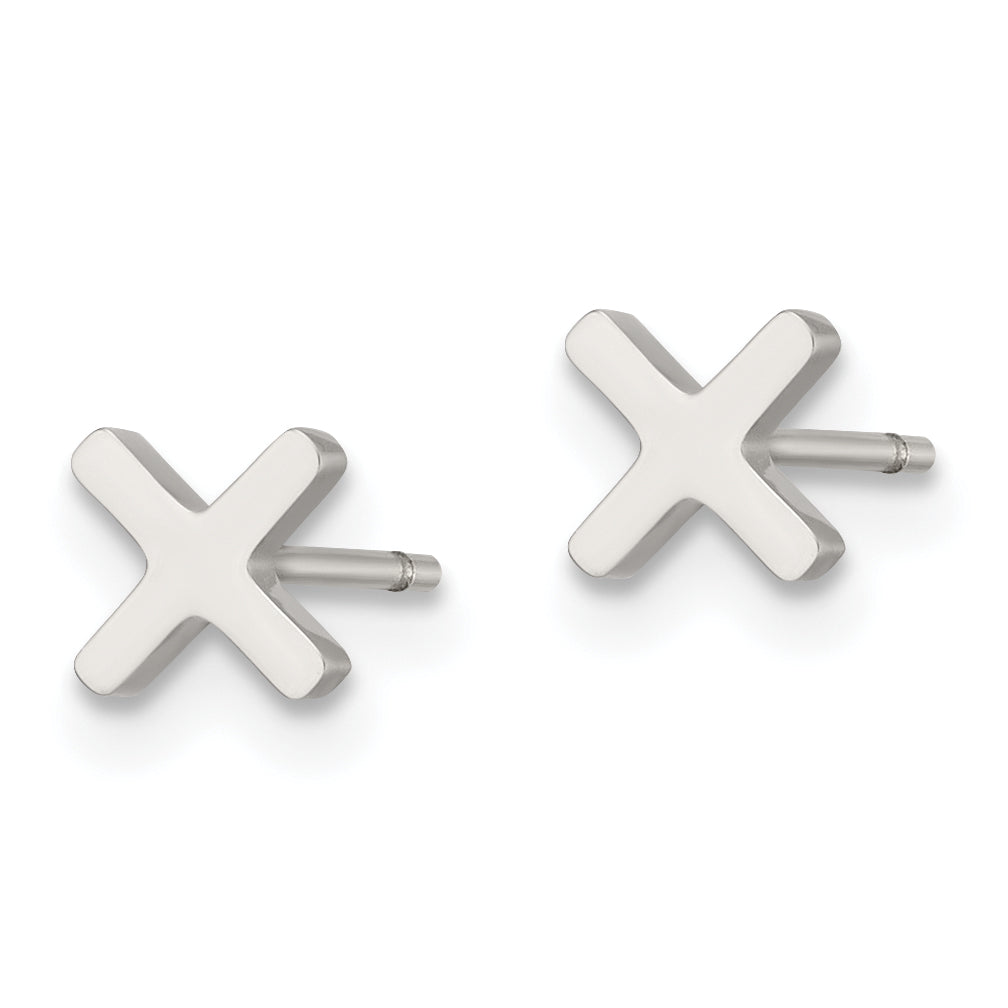 Chisel Stainless Steel Polished X Post Earrings