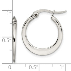 Chisel Stainless Steel Polished 19mm Diameter Hoop Earrings