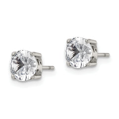 Chisel Stainless Steel Polished CZ Post Earrings