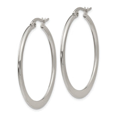 Chisel Stainless Steel Polished 34mm Diameter Hoop Earrings