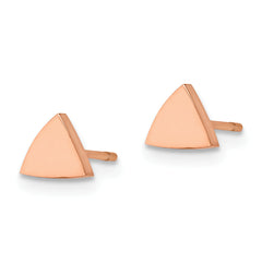 Chisel Stainless Steel Polished Rose IP-plated Triangle Post Earrings