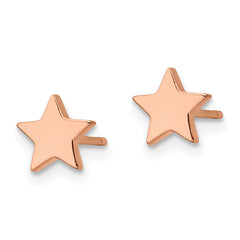 Chisel Stainless Steel Polished Rose IP-plated Star Post Earrings