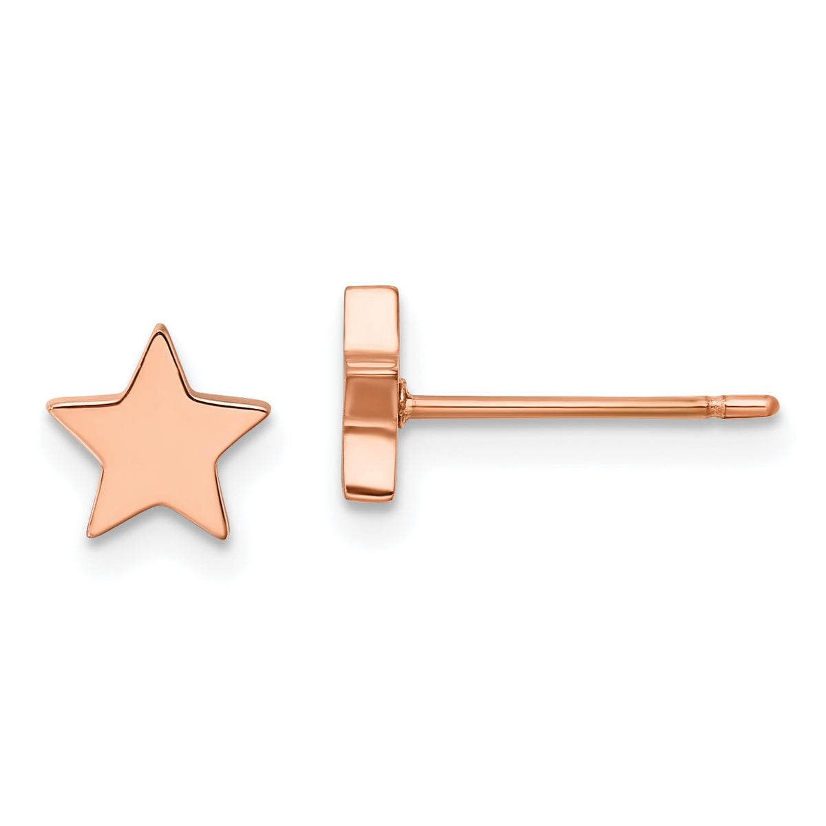 Chisel Stainless Steel Polished Rose IP-plated Star Post Earrings