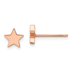 Chisel Stainless Steel Polished Rose IP-plated Star Post Earrings