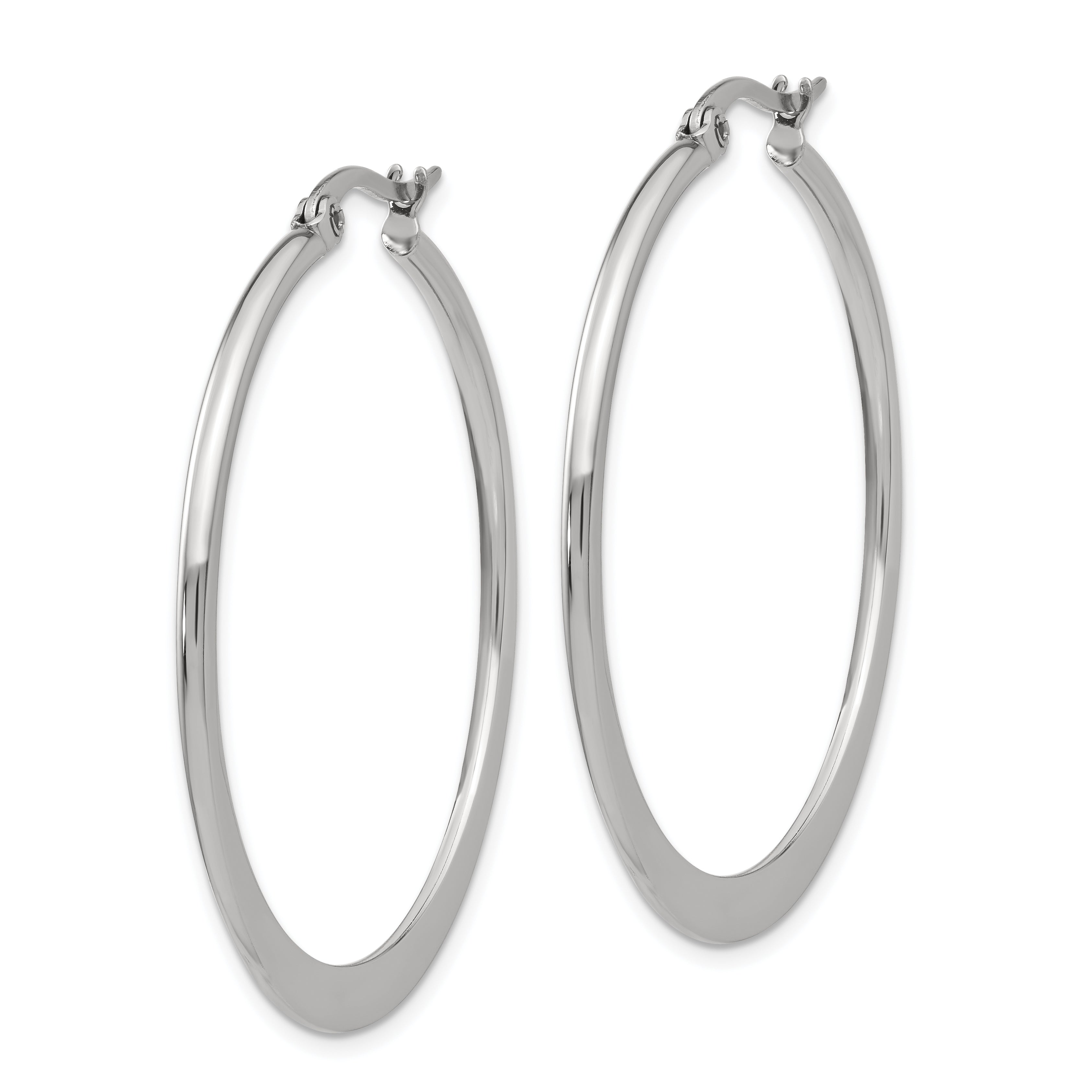 Chisel Stainless Steel Polished 40mm Diameter Hoop Earrings