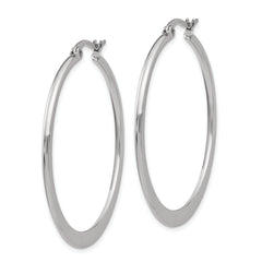 Chisel Stainless Steel Polished 40mm Diameter Hoop Earrings