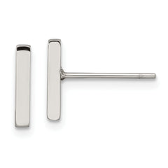 Chisel Stainless Steel Polished Bar Post Earrings