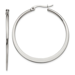 Chisel Stainless Steel Polished 40mm Diameter Hoop Earrings