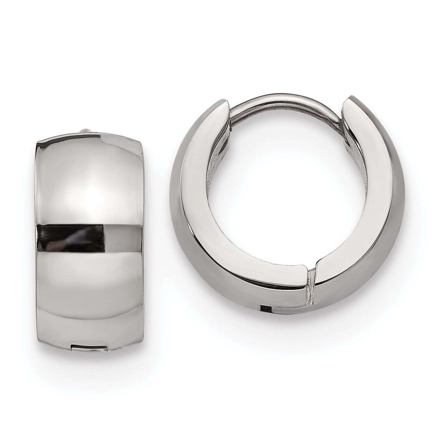 Chisel Stainless Steel Polished 6mm Hinged Hoop Earrings