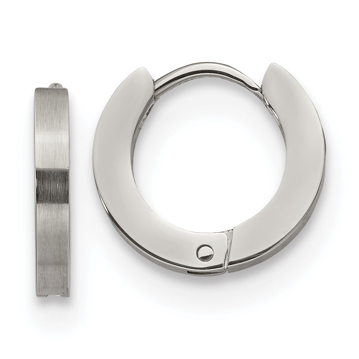 Chisel Stainless Steel Brushed and Polished 2mm Hinged Hoop Earrings