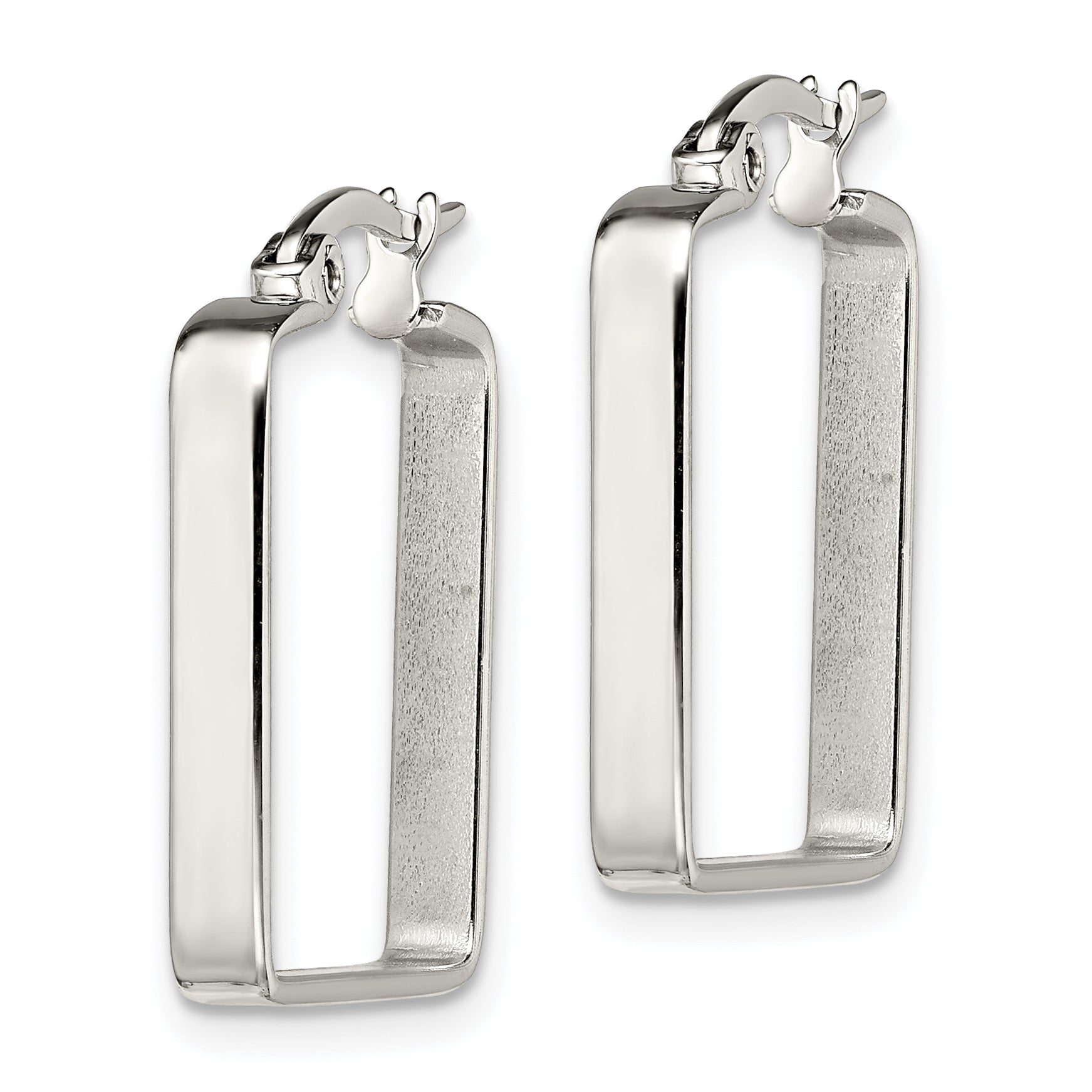 Chisel Stainless Steel Polished 20mm Square Hoop Earrings