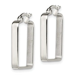 Chisel Stainless Steel Polished 20mm Square Hoop Earrings