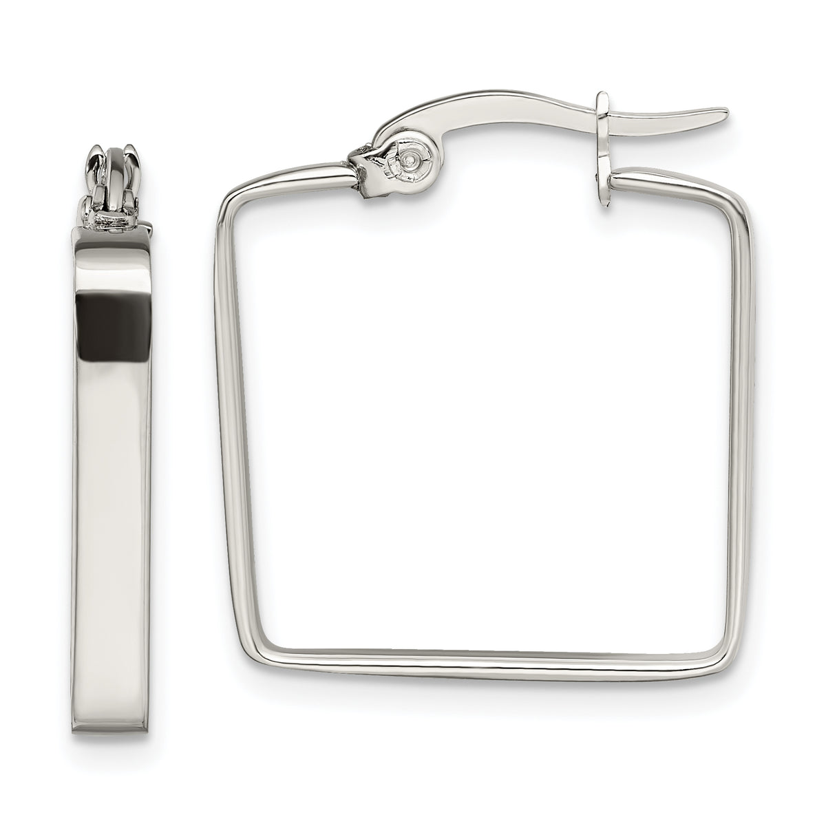 Chisel Stainless Steel Polished 20mm Square Hoop Earrings