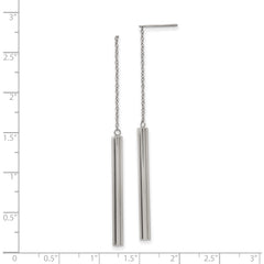 Stainless Steel Polished Bar Post Dangle Earrings