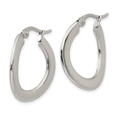 Chisel Stainless Steel Polished Curved Hoop Earrings