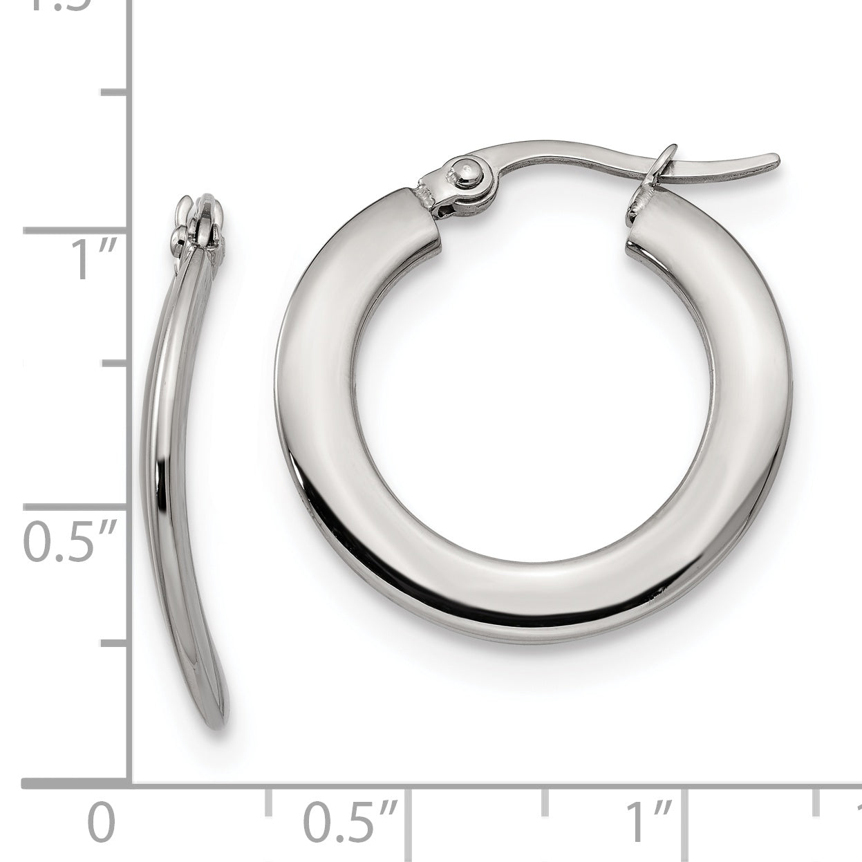 Chisel Stainless Steel Polished Curved Hoop Earrings